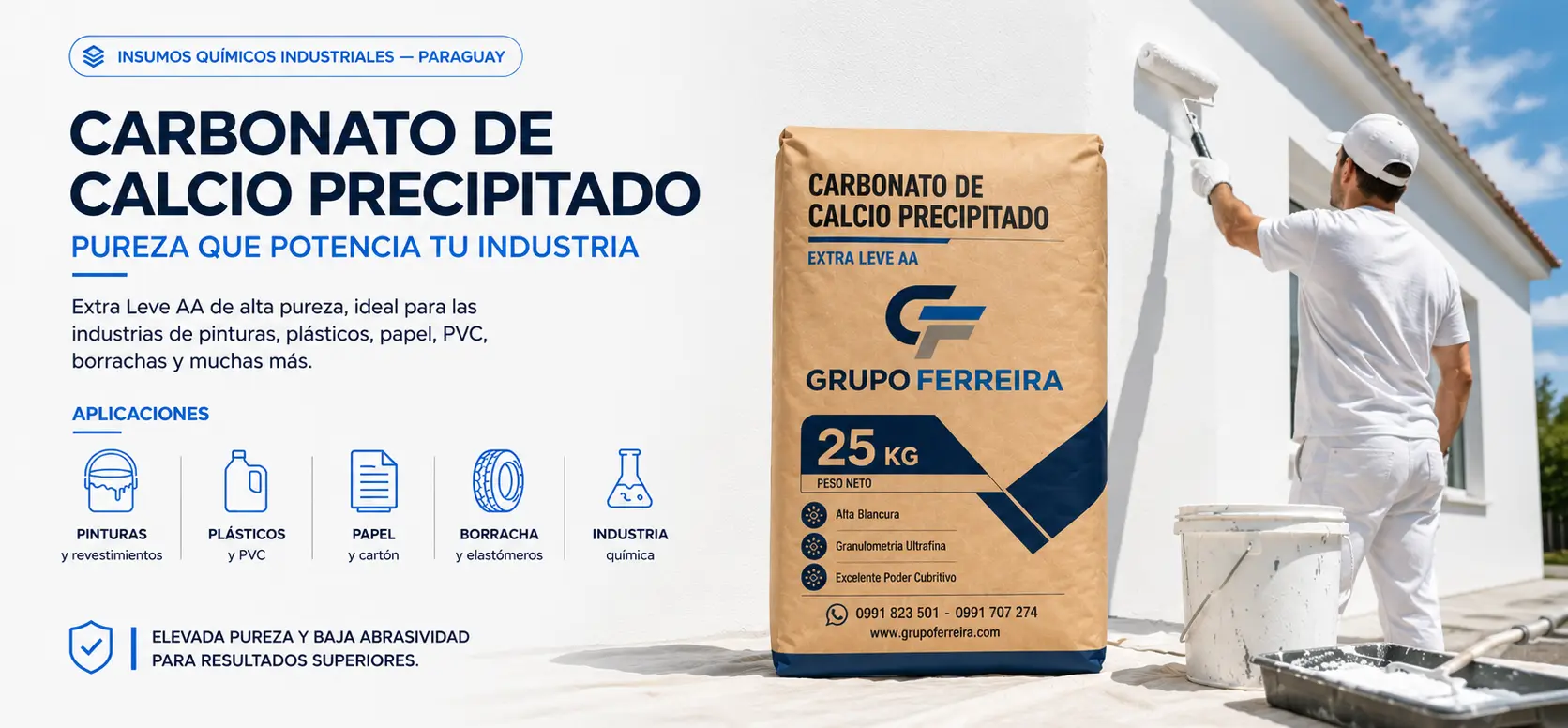 Carbonato de Calcio Precipitado Extra Leve AA — pureza que potencia tu industria