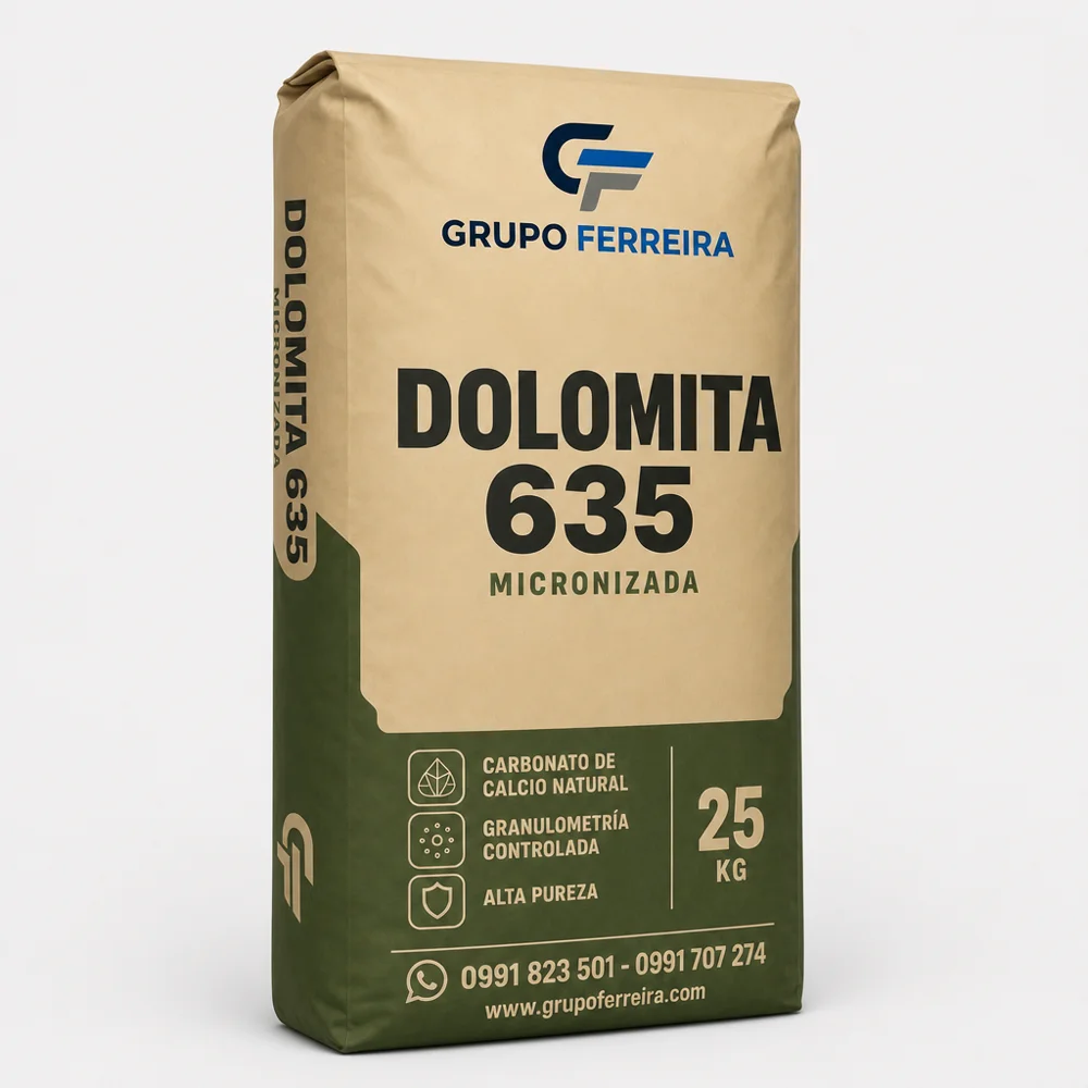 Dolomita M635 micronizada — vista lateral